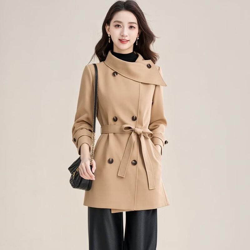 

Kebeier Women s Irregular Double-Breasted Trench Coat 2XL