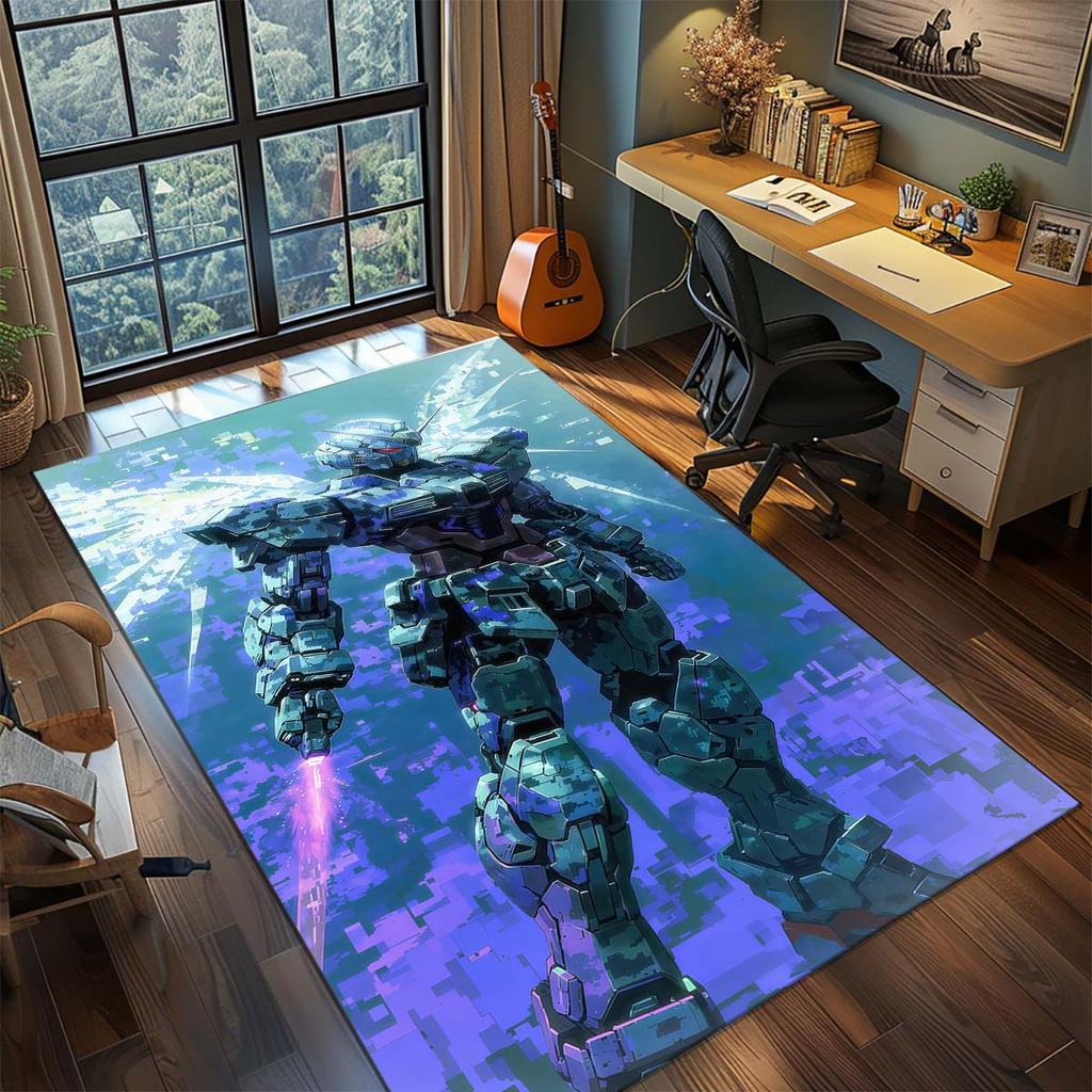 Gundam Anime Mecha Robot Rug Carpet Large Area Rug Non Slip Washable Floor Mat Gamer Room Bedroom Home Decor