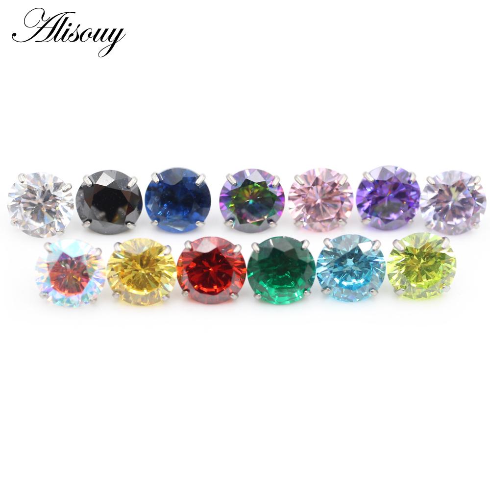 Alisouy 1PC G23 Titanium External Thread Cubic Zircon For Lip Labret Rings Ear Stud Earrings Piercing DIY Body Jewelry Accessory