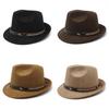 Classic Fedora Hat With Water Wave Embroidery For Men And Women