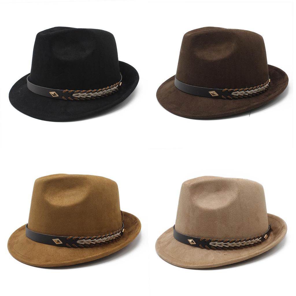 Classic Fedora Hat With Water Wave Embroidery For Men And Women