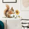 Cartoon Painted Squirrel Sunflower Bedroom Living Room Background Decorative Wall Stickers