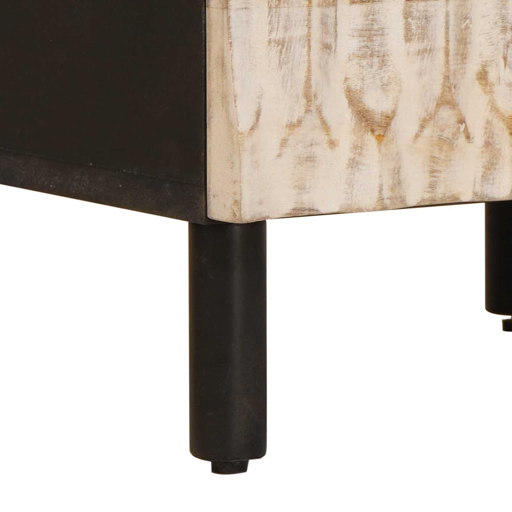 Nightstand 2 Pcs. White 40 X 33 X 46 Cm Solid Mango Wood