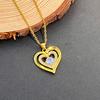 Gold Twelve Double Heart Pendant Clavicle Chain