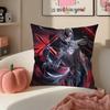 Game Genshin Arlecchino Cushion Cover Pillowcase Short Plush Invisible Zipper Room Sofa Cushion Cover