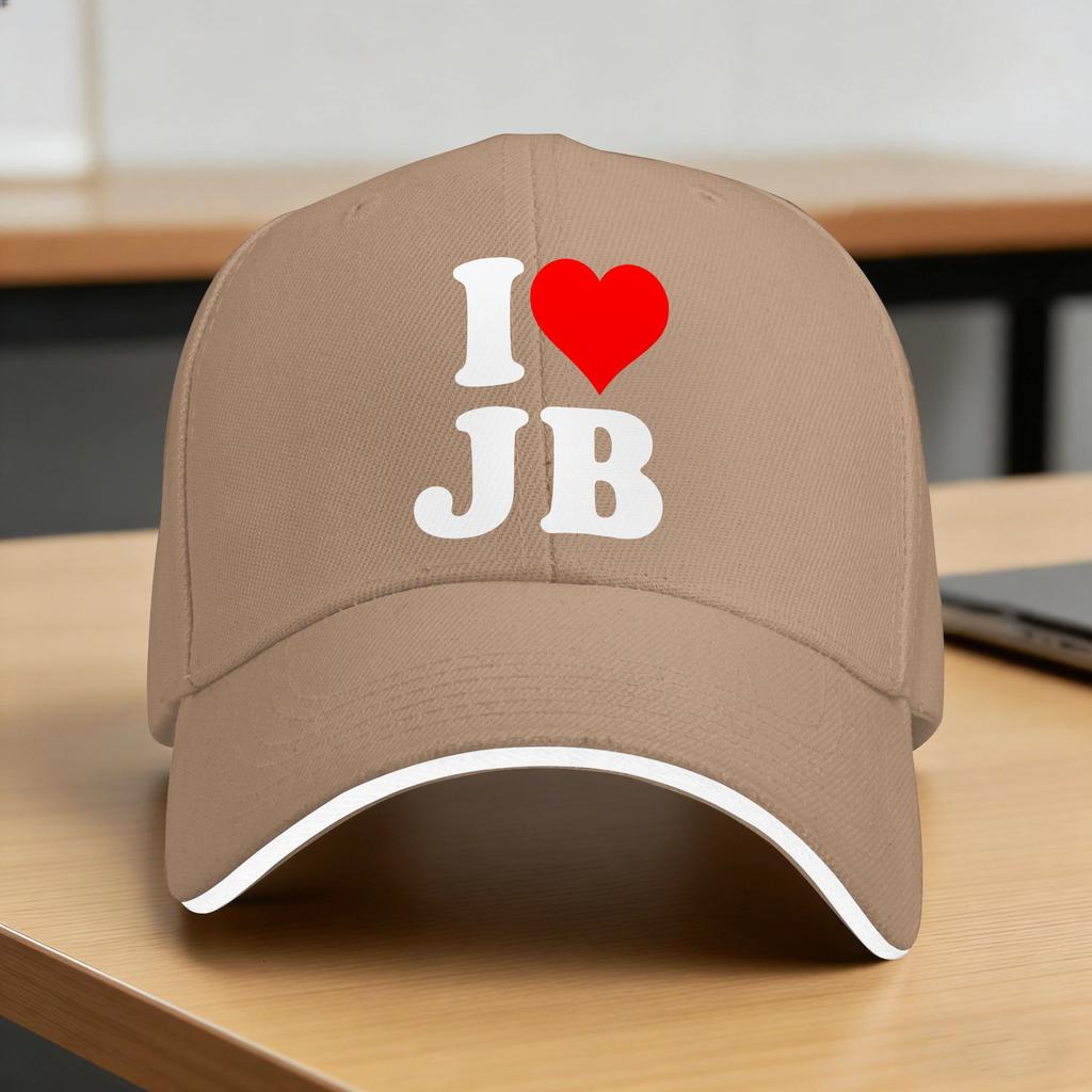I Love Jb Heart Baseball Cap Outdoor Sports Dropshipping Hip Hop Hats Couple Women Street Style Custom Diy Baseball Caps