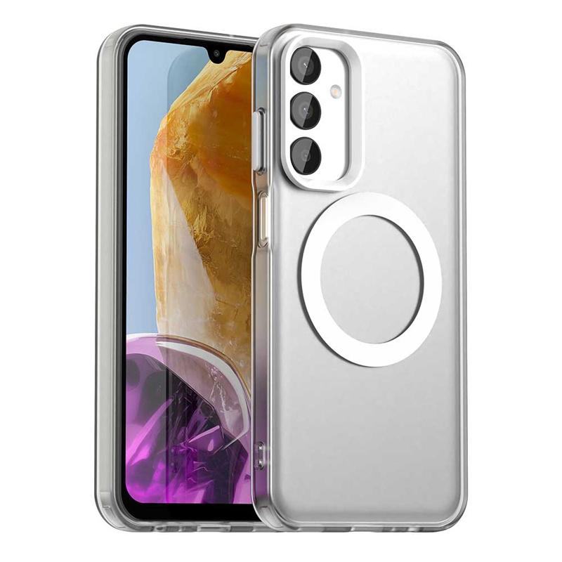 

For Samsung Galaxy M55 Case Magsafe Wireless Charging Cover For Samsung Galaxy M15 M35 M55 5G Case Shockproof Matte TPU Bumper For Galaxy M15 белый