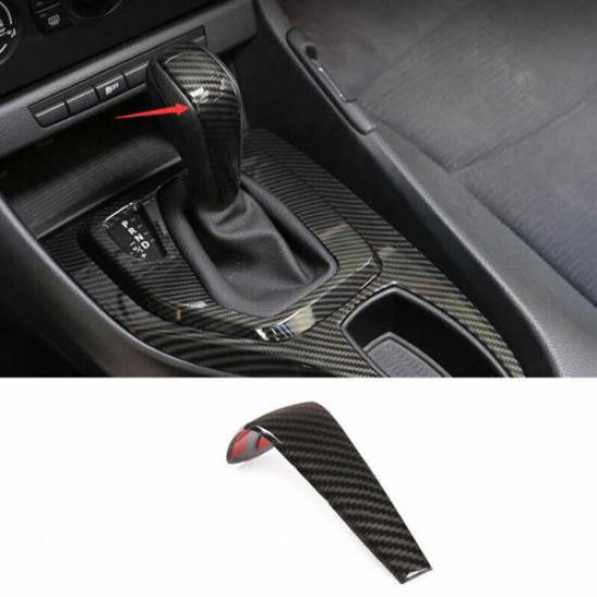 ABS Carbon Fiber Central Console Gear Shift Knob Trim For BMW X1 E84 2010-2013