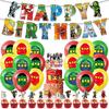 Ninjago Motyw Dzieci Chłopcy Szczęśliwe Urodziny Dekoracje Imprezowe Zestaw Balony Baner Toppery na Babeczki Zestaw