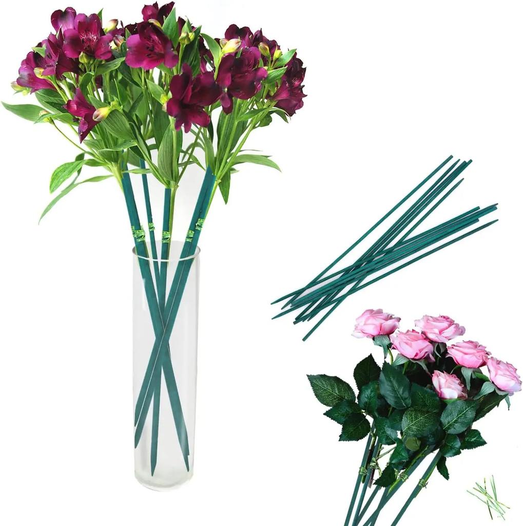 20 buc Bețișoare de bambus verde Suport pentru plante Tij pentru flori Tija de orhidee Bețe pentru plante pentru susținerea plantelor cățăratoare Orhidee Tomate