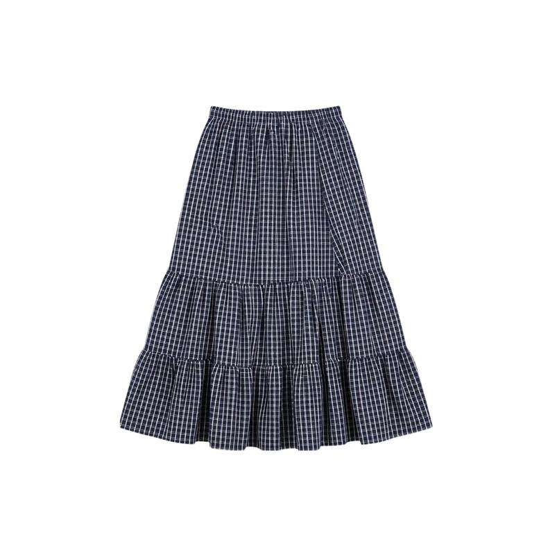 Deesha Girls  Plaid Elastic Waist Long Skirt 160cm