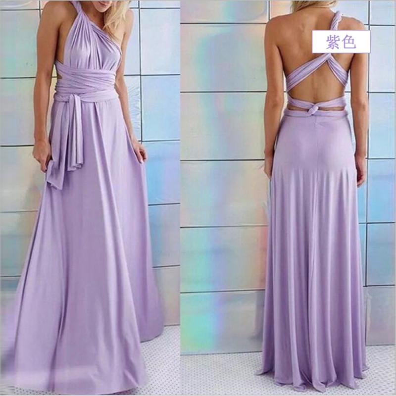 Sexy rückenfreies Modefrauen-langes Kleid ärmelloses lässiges Party-Abendkleid