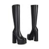Women's High-heeled Boots, Sexy European and American Style Autumn and Winter New Waterproof Platform Thick Heel Large Size Medium Boots