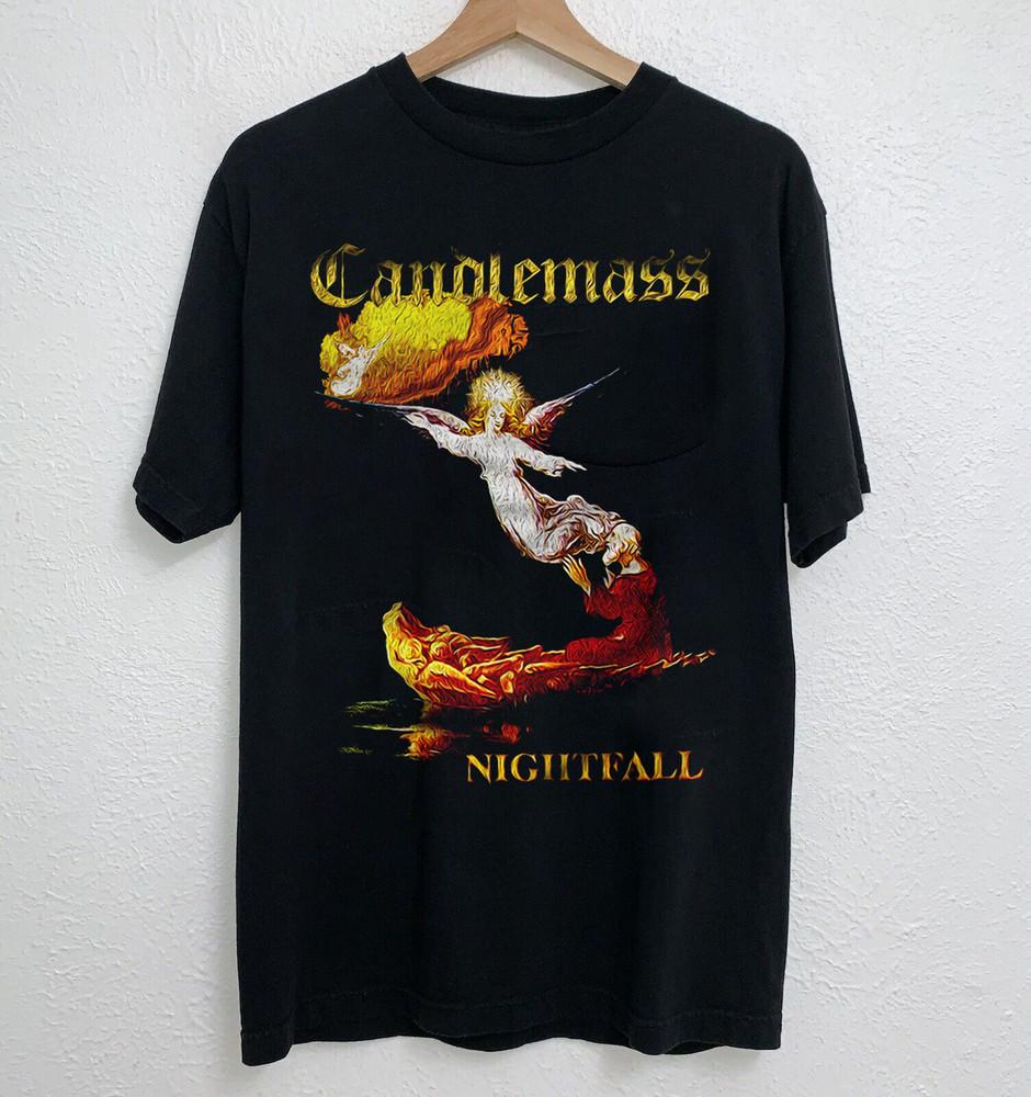 

НОВИЙ Candlemass - Nightfall Альбом Футболка з коротким рукавом Чорна Всі розміри AG2287 Унісекс Футболка XXXL