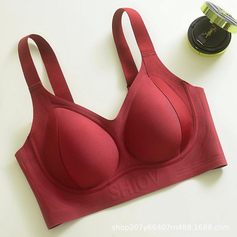 Full Cup Large Size Large Chest Small Underwear Women's Fat M Seamless Soft Support Gather and Close the Breast Bra