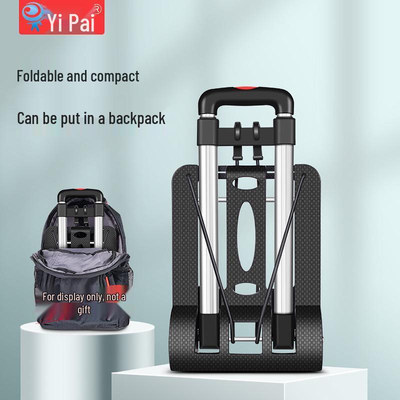 Foldable Grocery Cart with Sturdy Aluminum Pull Rod, Durable Wheels, Lightweight Hand Trolley for Cargo and Luggage