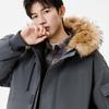 Men's and Women's Thickened Winter Down Jacket with Fur Collar, 90% White Duck Down Hooded Parka.