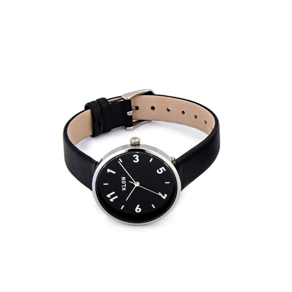 KLON PASS TIME DARING ODD 33mm Wristwatch for Men and Popular Gift [BLACK SURFACE] Women, Brand, Waterproof, Leather, Stylish, Black,