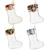 Holiday Hanging Stocking Ornament with Clear Cash Compartment, Small Candy Pocket for Tree Gift Display Use Accent
