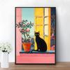 Henri Matisse Plakát s kočkou Barevný Fauvismus Umělecký tisk Moderní nástěnné umění Plakáty Matisse Otevřené okno Plakát Kočka u okna Malba