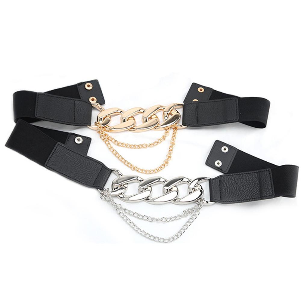 New Party Tassel Chain Coat Gothic Dress Women Punk Belts Jeans Waist Strap Waistband PU Leather