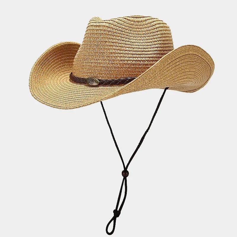 Sommer Upf50+ Breiter Rand Sonnenhut Outdoor Westliche Cowboy Fischerkappe Verstellbar Atmungsaktiv Unisex Für Männer Frauen