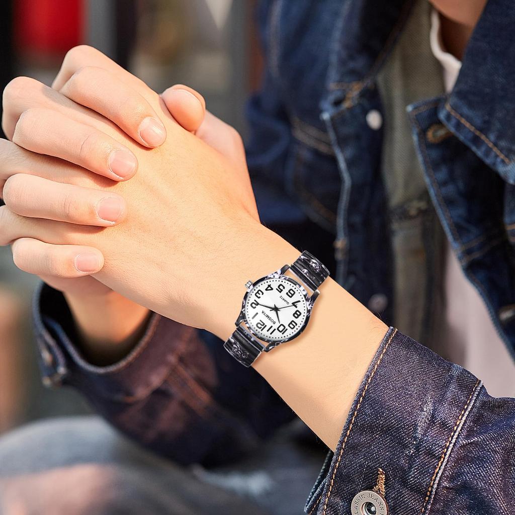 Cute Women's Waterproof Floral Watch: Analog Display with Numeric Display, Stainless Steel Strap, Adjustable Length, Quartz Movement - Perfect for