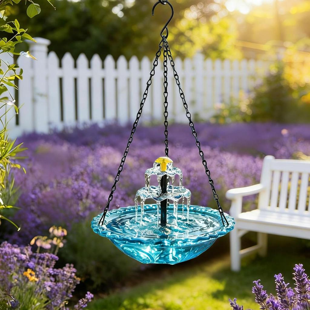 3-Tier Solar Bird Bath Fountain Water Pump Solar Powered Waterfall Feature for Birdbath Garden Backyard Pond Pool Outdoor Decoration 2.5W