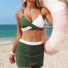 2026 New European and American Split Swimsuit Women's Mesh Skirt Sports Bikini Swimsuit