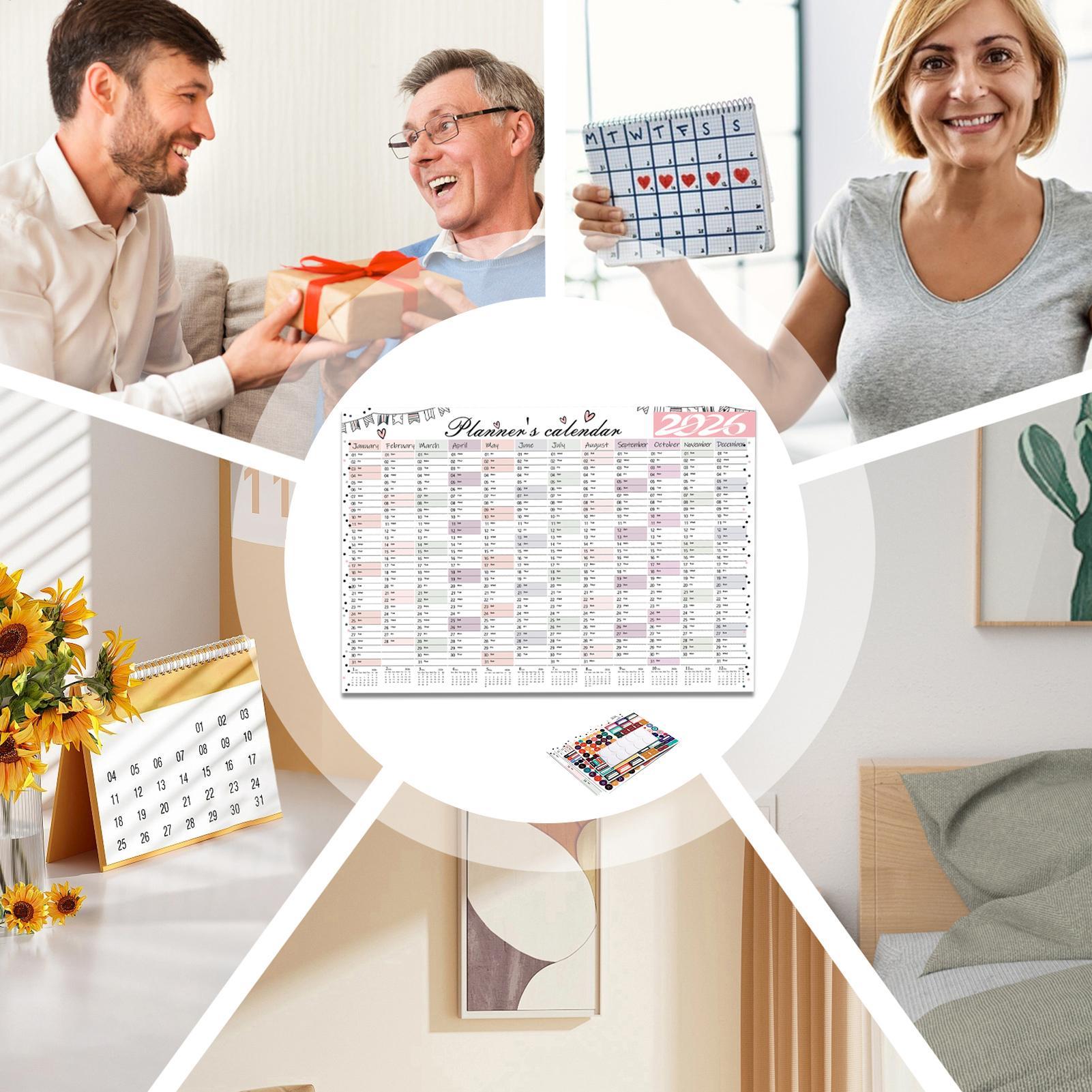 

Monthly Wall Calendar 2026 Home Decor With Sticker Vertical January-December Wall Calendars For Office Living Room Classroom China Mainland