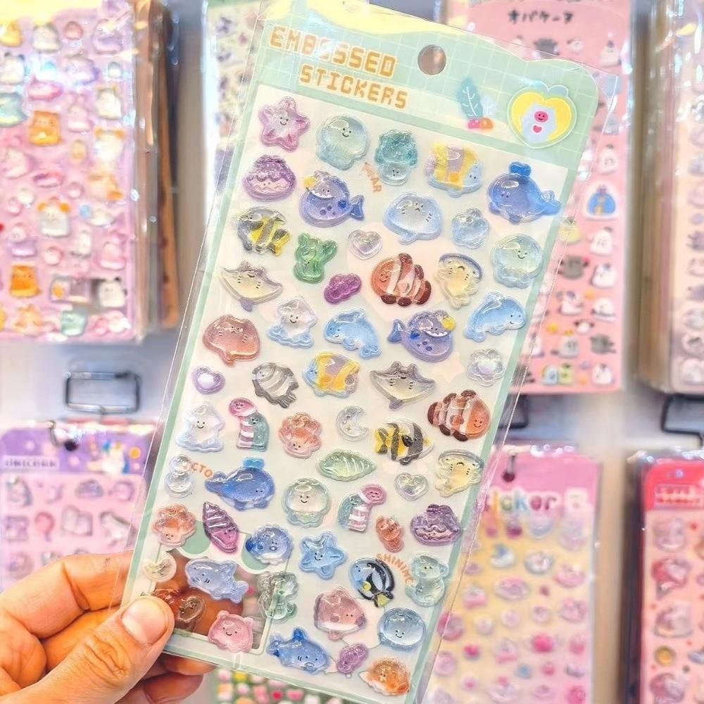 Crystal Resin Crystal Drop Sticker Solid Sticker Seashell Starfish Sticker  For Phone Case