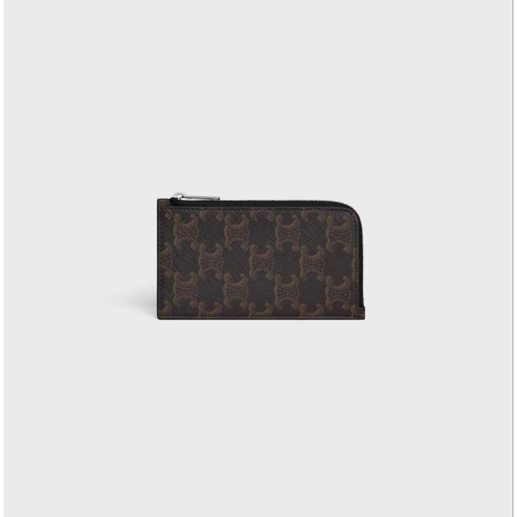 Used CELINE Zipped Card Holder / Triomphe Canvas