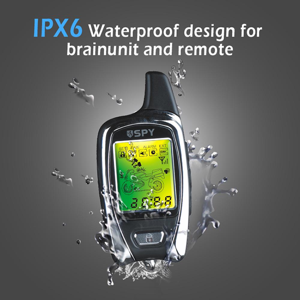 Motorcycle Anti-Theft Alarm System 2-Way LCD Alarm Wireless Remote Engine Starter Stop with Remote