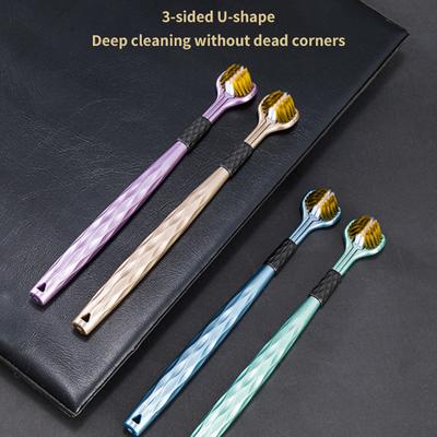 2Pcs Three Sided Soft Hair Tooth Toothbrush Adult Toothbrush Ultra Fine Soft Bristle Oral Care Toothbrush For Oral Health Clean
