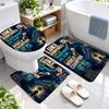 3Pcs Flannel Toilet Mat Set Luke Humphries Bathroom Rug Bath Carpet Non Slip Home Decor