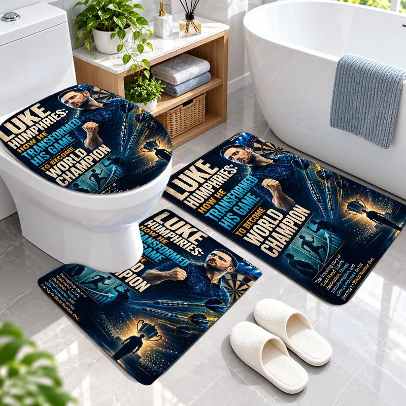 3Pcs Flannel Toilet Mat Set Luke Humphries Bathroom Rug Bath Carpet Non Slip Home Decor