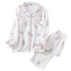 Double Layer Long Top and Bottom Front Sweat Gentle On the Cute for Autumn and Winter [Hilltop Cloud] Pajamas, 100% Cotton, Gauze, Women's Loungewear,