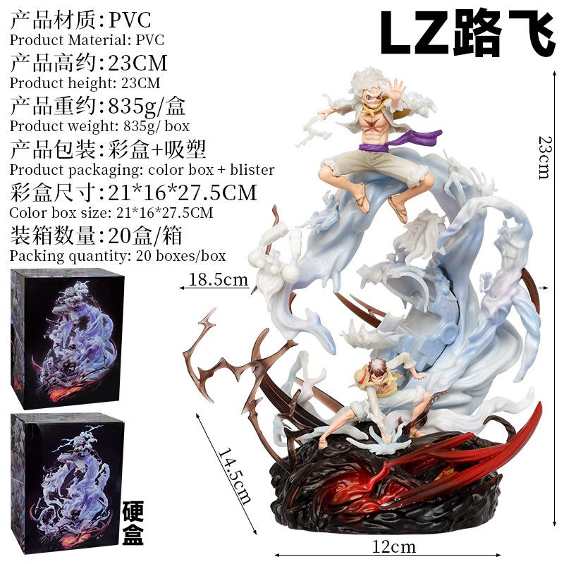 23cm Gk Nika Luffy One Piece Lz Sun God Anime Figure Fruit Awakening With Base Model Statue Ornament Collectibles Toys Gifts G5 Kid Friendly