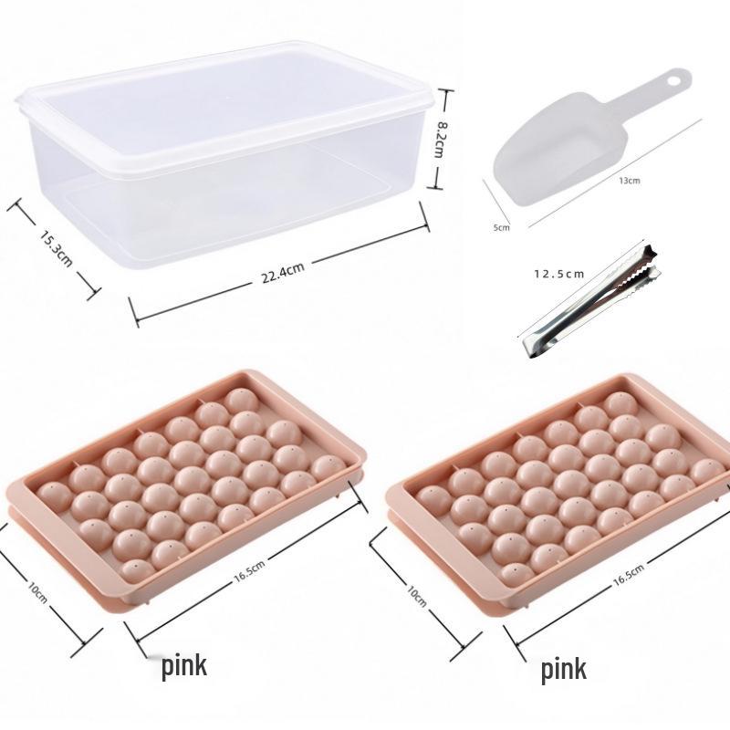 Spherical Ice Cube Tray with Lid for Ice Hockey - Makes 33 Cubes