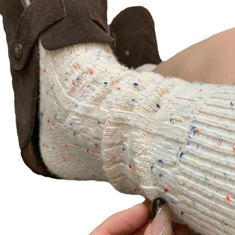 Winter Thickened Warm Yarn Wool Socks, Twisted Thread Mid-tube Pile Socks