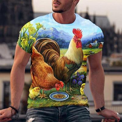 Funny Chicken 3D Printing T-Shirts Men Women O-Neck Short Sleeve T Shirt Casual Oversized Harajuku Y2k Tops Tees Kid Clothing