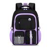 BOMSTOM School Backpack, Large Capacity, Waterproof, Multiple Compartments, 30x17x45 Cm, Black/Violet, Daily Activities
