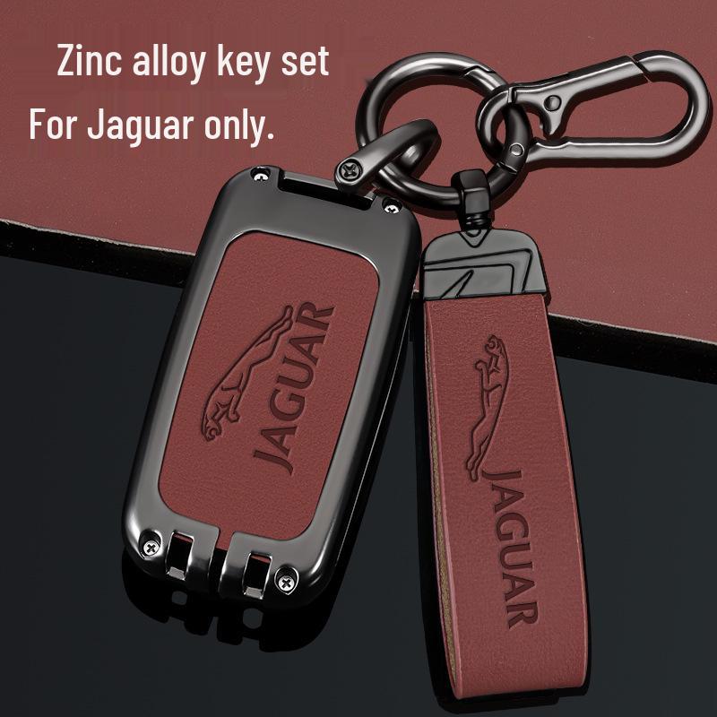 Jaguar XFL/XEL/XJL/F-Pace/F-Type Key Case with Buckle - Premium Car Key Remote Holder