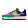 Nike Air Force 1/1 Black Multi-Color Unisex Sneakers Lethal-Fuchsia Orange-Chalk Barely-Grey DB2576-001