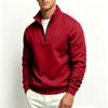 Men's Casual Zip-Up Stand Collar Sweatshirt, Color Thick Warm Pullover for Winter