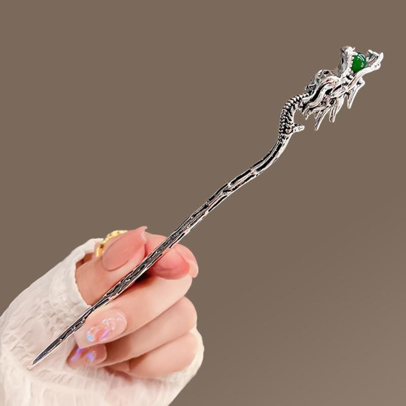 Temperament Dragon Shape Hair Pin New Chinese Style Hair Pins Cheongsam Hanfu Hair Accessories for Woman Teens Long Hair