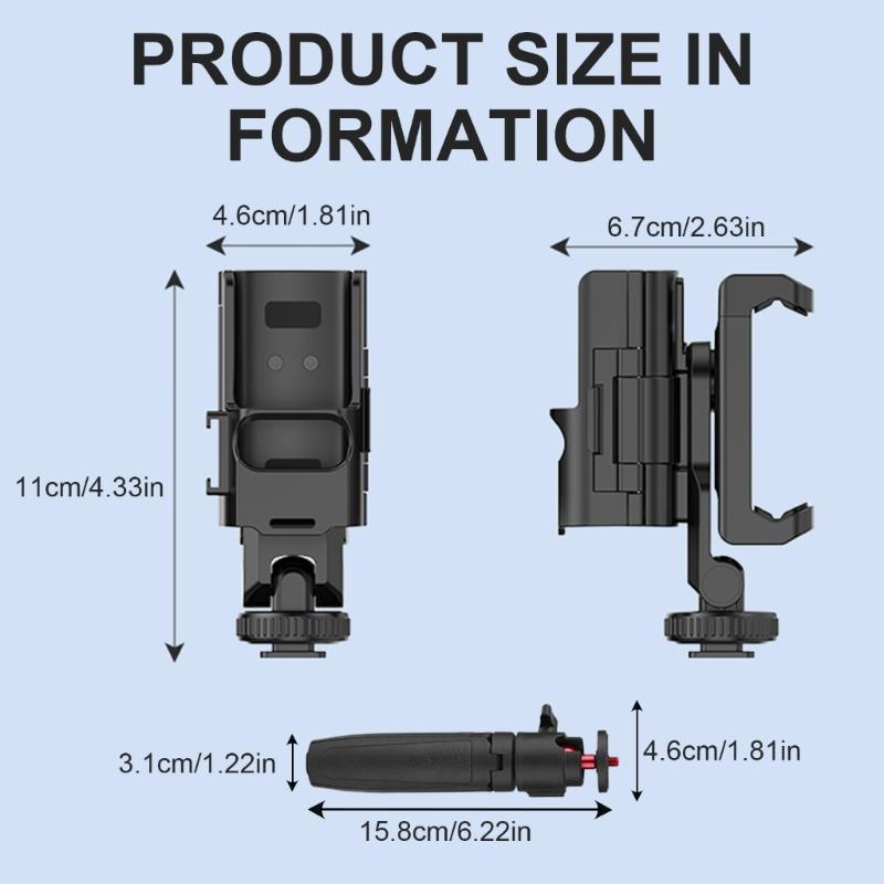 Smartphone-Halterung Stativständer für Pocket 3 Gimbal, Einstellbarer Winkelhalter mit Rutschfester Unterlage Teleprompter-Halterung