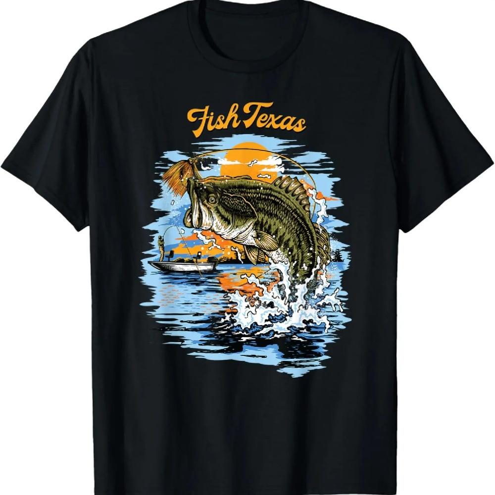 

Largemouth Bass Fishing T-shirt _ Fish Texas XXXXXL чёрный