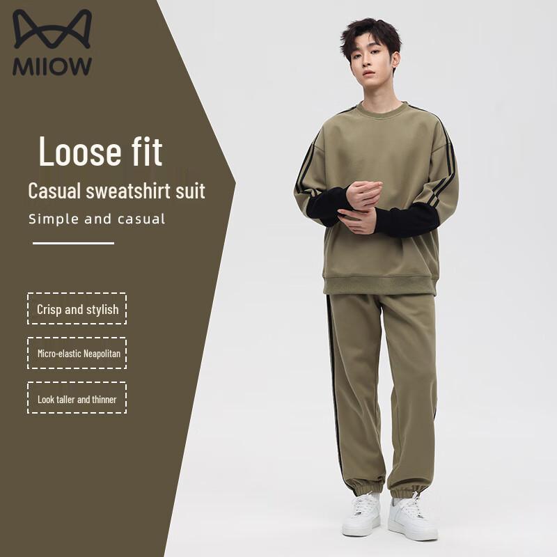 MiiOW Men's Casual Round Neck Sweatshirt