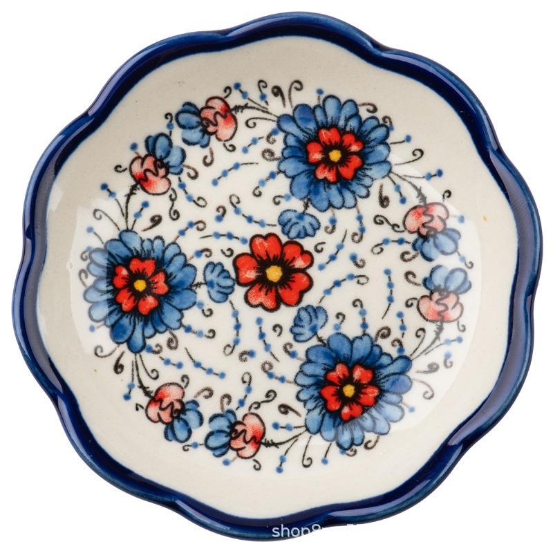 Daisy Saucer Household Ceramic Seasoning Saucer Dipping Saucer Vegetable Saucer Bone Saucer Soy Sauce Saucer Vinegar Saucer